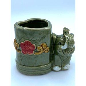 Vintage Good Luck Elephant Art Pottery Planter Ceramic Succulent Plant Holder/Ra
